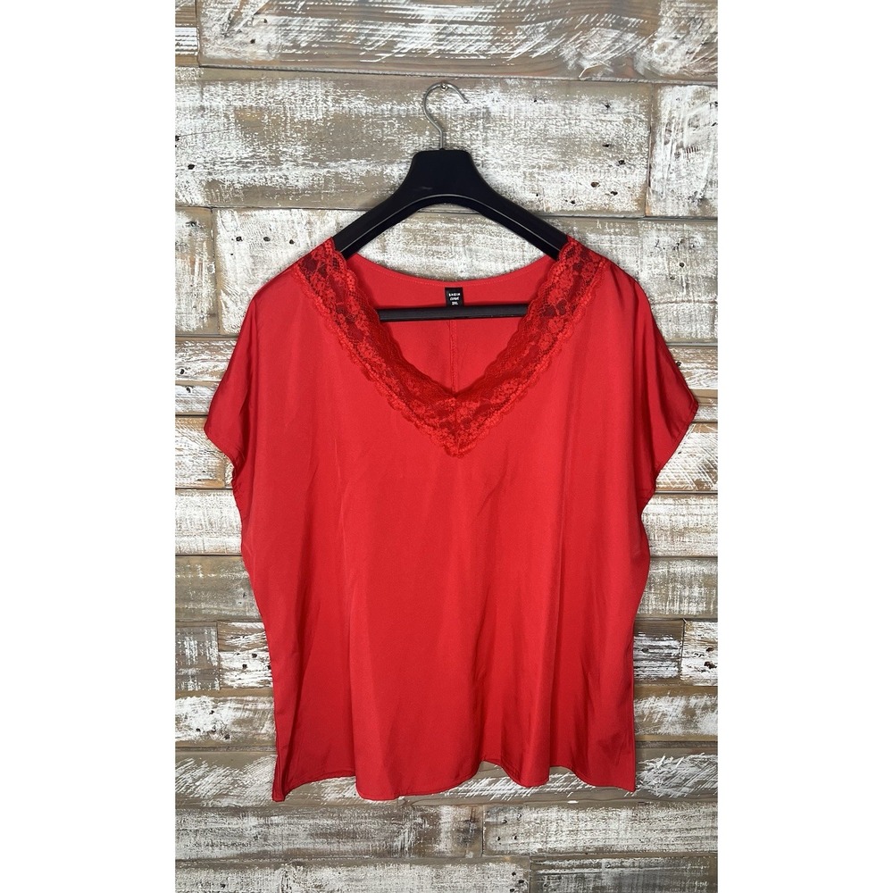 Shein Curve womens sleeveless Red blouse 2XL